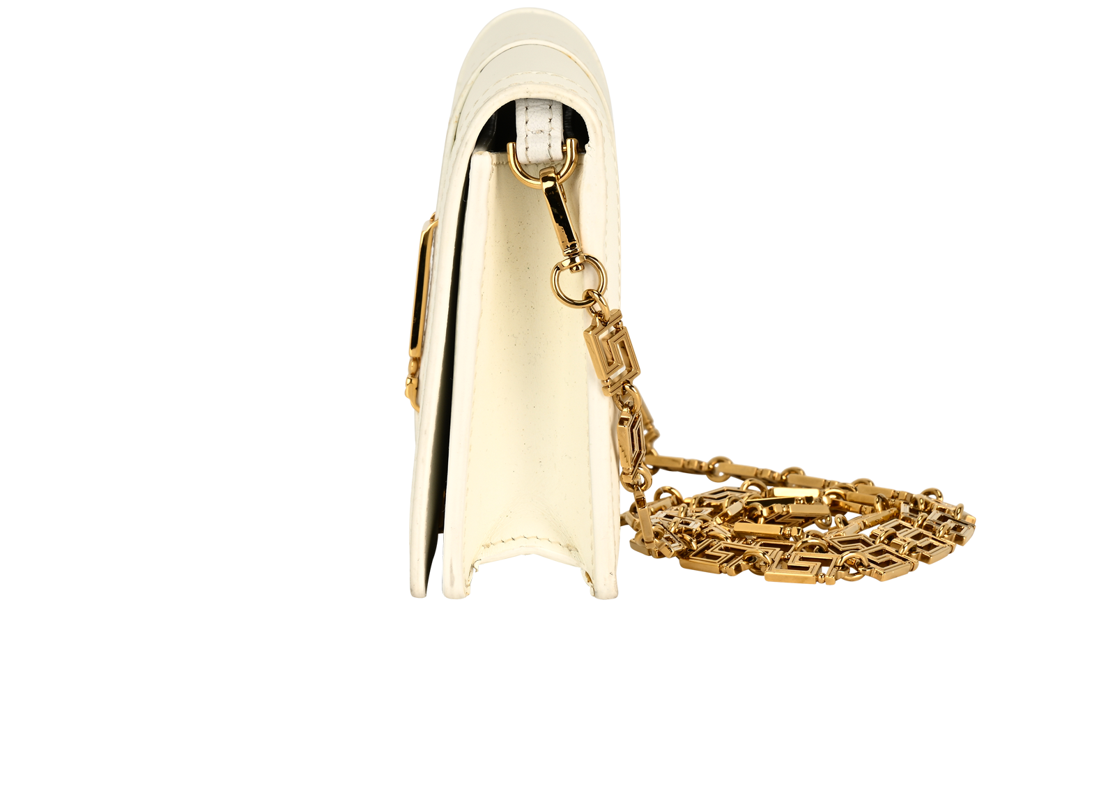 Greca Goddess Wallet On Chain, &pound;395, Handbags, White, Leather, Bottom view